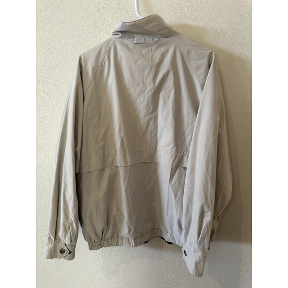 Vtg Tehama Bomber Men's Faux Suede Jacket Beige Size XL Lined Lightweight - Picture 2 of 4